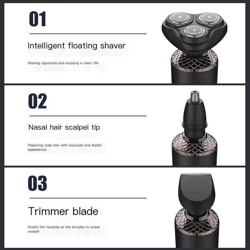 Electric Shaver 8013 - 3-in-1 Washable Grooming Tool